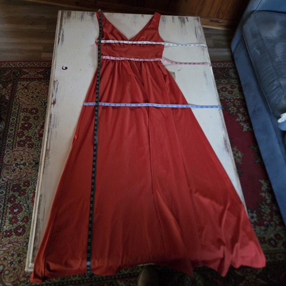 Ever Pretty Chiffon High Slit Sleeveless Formal Dress In Burnt Orange Size 4 - Picture 10 of 16